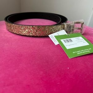 Women reversible leather belt in gold NEW